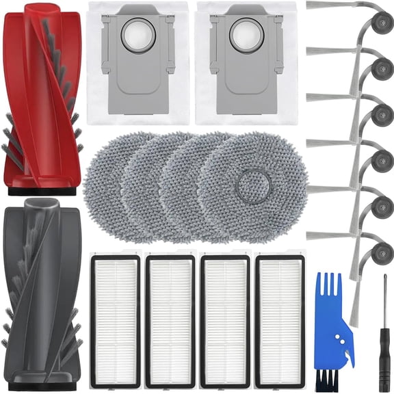 Replacement Parts Kit for Roborock Qrevo Curv P20 Pro Robot Vacuum, 18 Piece Set