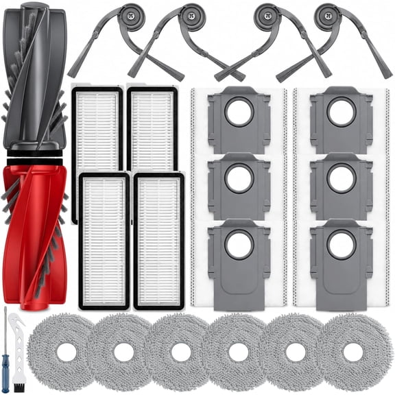 Replacement Parts Kit for Roborock Qrevo S5V Curv Curv S5X Edge Edge S5A, 24 Piece Set