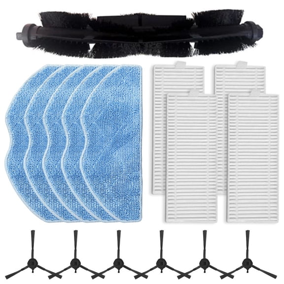Replacement Parts Kit for Tefal Serie Robot Vacuum Cleaner with Main Brush Side Brushes Filters Mop Cloths Main Brush Filters Side Brushes Mop Cloths