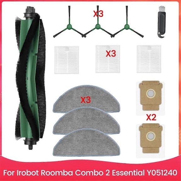 Replacement Parts Kit for iRobot Roomba Combo 2 Essential Y0512 with Roller Brush