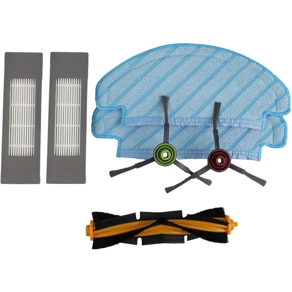 Replacement Parts Set Compatible with Ecovacs Deebot N10 and N10 Plus, with Dishcloths, Roll Brush, Side Brushes