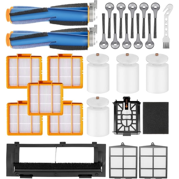 Replacement Parts for Shark AI AV2511AE AV2501S AV2610WA AV2501AE RV2502AE RV2610WA RV2520 AV2510 2-In-1 AI Ultra Robot Vacuum Cleaner Accessories Kits. Main Brush, HEPA Filter, Foam Filter
