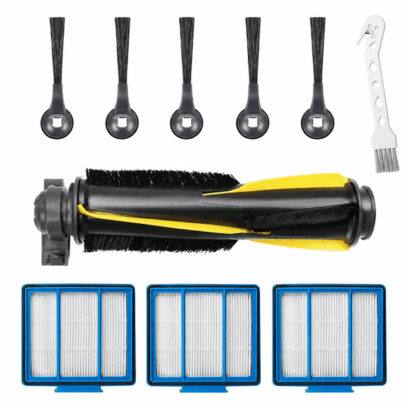 Replacement Parts for Shark Robot Vacuum R101AE RV1001AE AV911S RV2001WD RV1100SRUS RV1100VRUS - Includes 6 x Side Brushes, 3 x Hepa Filters,1 x Main Rolling Brush and 1a x Cleaning Brush