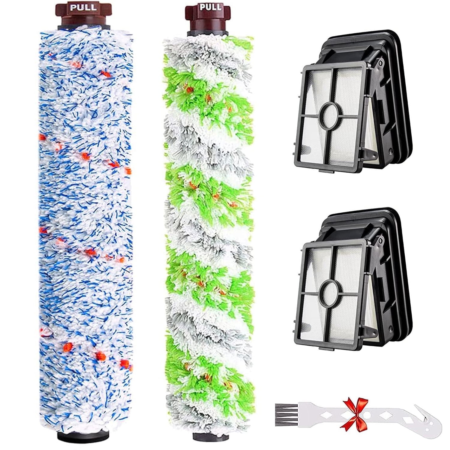 Replacement Parts for Bissell CrossWave Vacuum Cleaner, Roller Brushes Filters Kit, 4 Pack