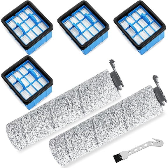 Replacement Parts for Bissell Crosswave Omniforce 3882 3883 3967F 3970F CrossWave OmniForce OmniFind Vacuum Cleaner, 2 Brush Rolls,4 Filters