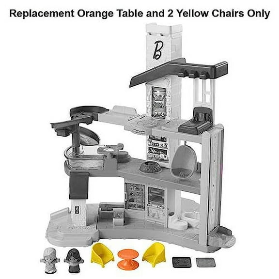 Replacement Parts for Fisher-Price Little People Barbie Dreamhouse Playset - HCF61 ~ Replacement Orange Table and 2 Yellow Chairs