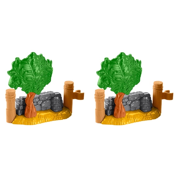 Replacement Parts for Fisher-Price Little People Nativity Set HMX70 - 2 Pieces Tree and Stone Wall Fence Portion - Clips onto Stable Manger
