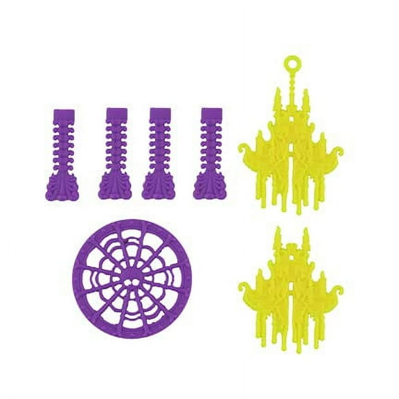Replacement Parts for Monster High Freaky Fusion Catacombs Playset - BJR18 ~ Replacement Yellow Chandelier and Purple Table