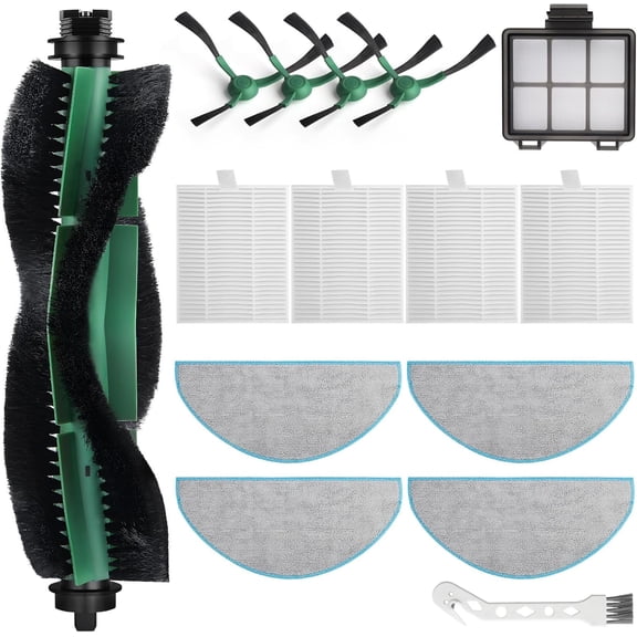 Replacement Parts for iRobot Roomba Essential 104 105 Y0110 Y0140 Q0120 Q0110 Q0520 Brush Rollers Side Brushes Filters Mop Pad 14 Pack