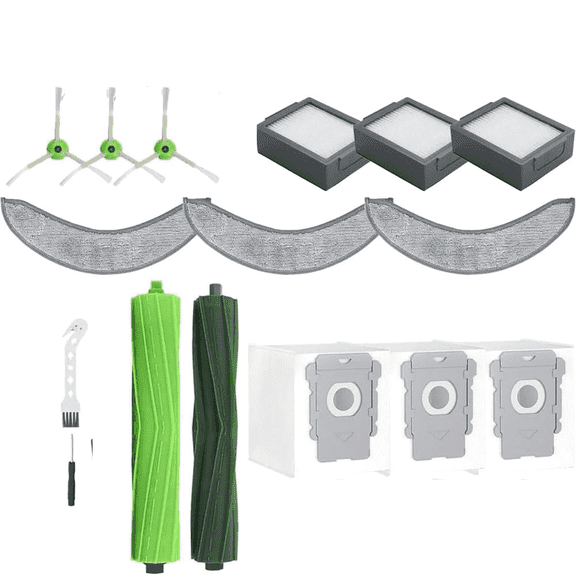 Replacement Parts for iRobot Roomba Combo 10 Max,Combo j9+,Combo j7+/Plus Vacuum (Only Combo series), 2 Brushes+3 Mop Pads+6 Filters &Side Brushes &Dust Bags