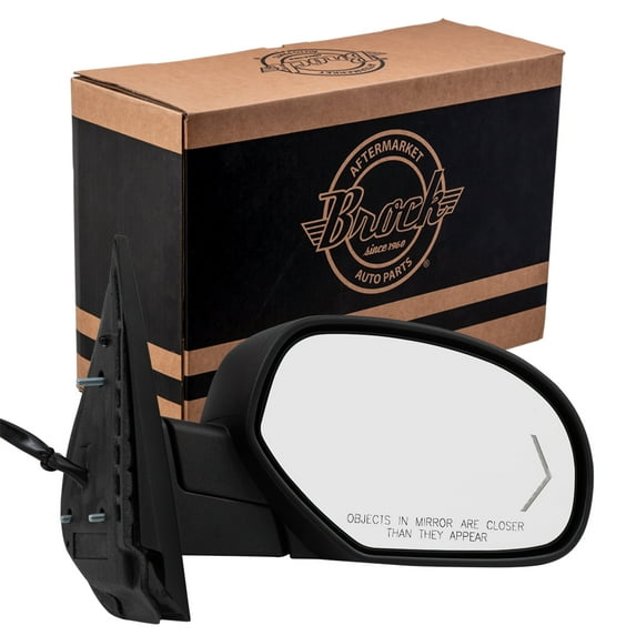 Brock Power Mirror for 2009-2013 Silverado 1500 Turn Signal Indicator Puddle Lamp Memory Heated