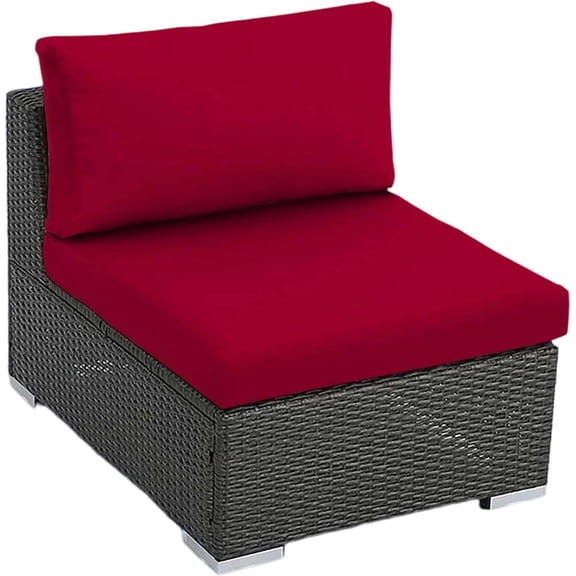 Replacement Patio Cushion Covers 1/2/3 Seater Outdoor Sofa Seat Cushion Cover Removable Washable Garden Seat Pad Slipcovers for Indoor Outdoor Rattan Furnitur Protector(Burgundy,50-65cm (1pc))