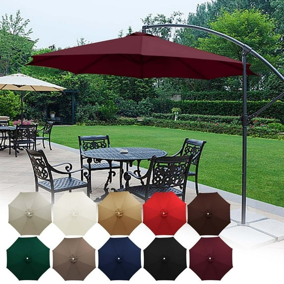 Replacement Patio Umbrella Canopy Cover High-Density Polyester Fabric Waterproof Sun & Rain Resistant with Reinforced Rib Slots & Ventilation for Outdoor Market, Garden, or Beach Use (7 NAJKZA