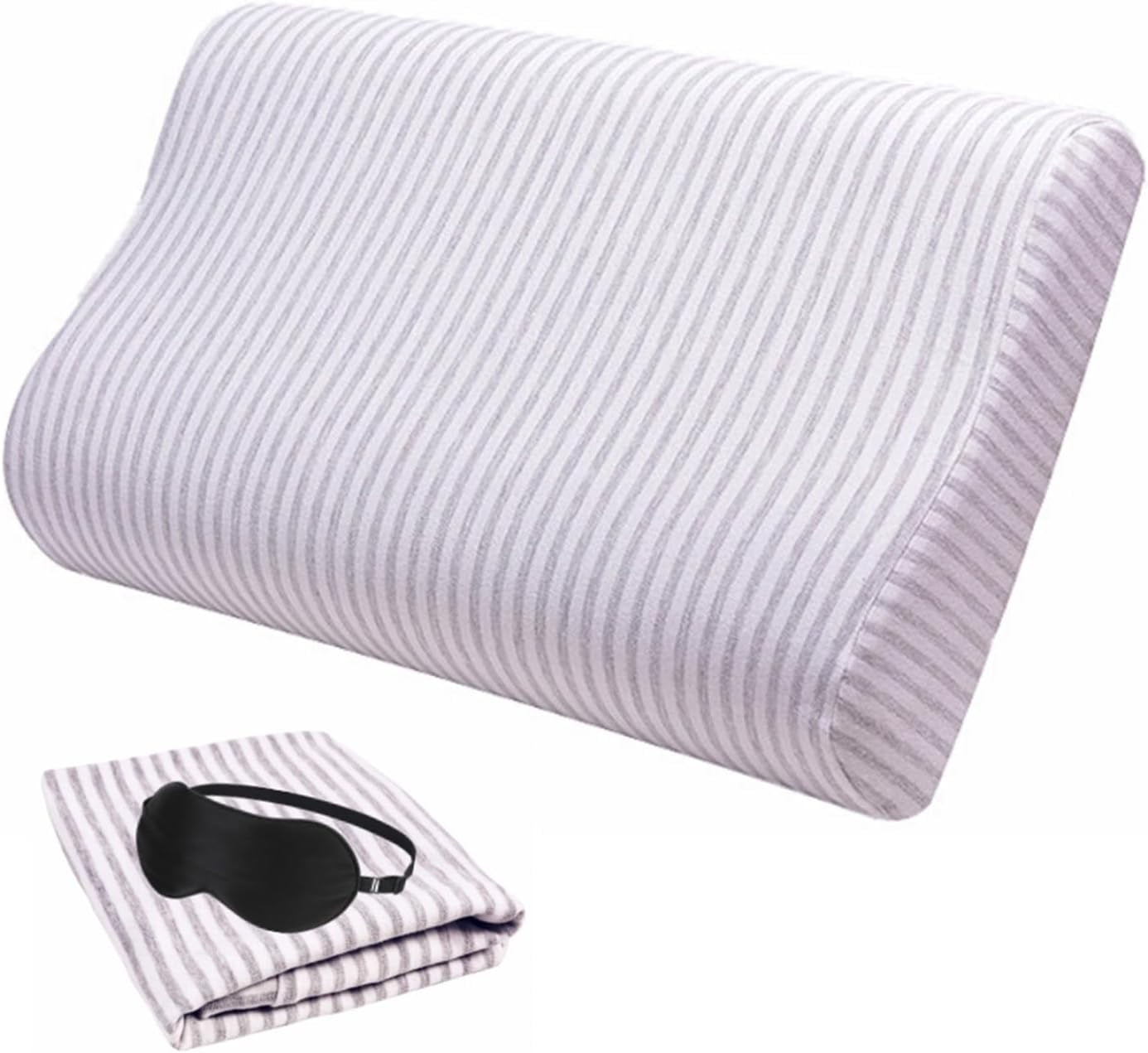 Replacement Pillow Case for Memory Foam Neck Pillow, Zippered Cover, Soft Cotton Protector for Cervical Pillow, Latex Pillow
