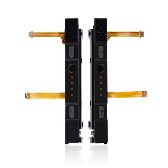 Replacement Plastic Rail (Right+Left) With Flex Cable Compatible With Nintendo Switch (Gray)