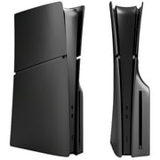 Replacement Plates for PS5 Slim Game Console, ABS Shell, Anti-Scratch Back Cover Plate-Black-for Disc Edition