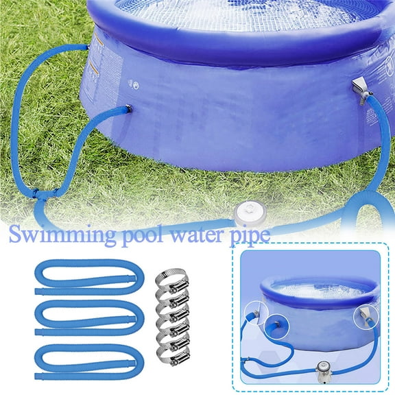 Replacement Pool Hose Set, 1.25 Inch Diameter Flexible Hose for Above Ground Pools, 3 Pack with Clamps for Pump and Filter Connection