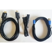 Replacement Power Cable Cord With HDMI Cable and Controller Charger Cable Adapter for Sony PlayStation 4 Bundle Pack