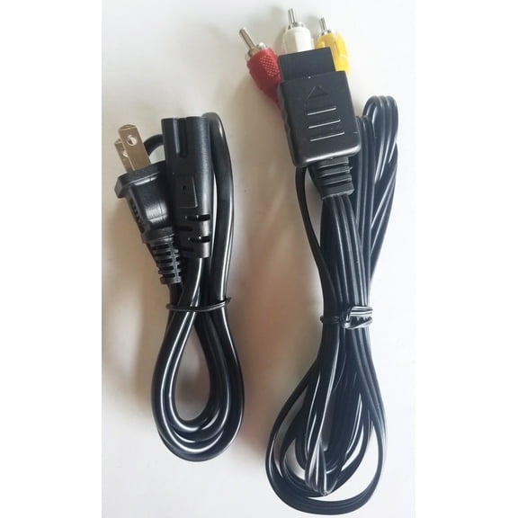 Replacement Power Cable Cord With RCA A/V Audio Video Cable Adapter for Sony PlayStation 2 Bundle Combo Pack
