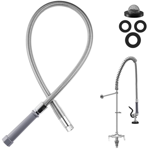 Replacement Pre-Rinse Hose for T&S Brass, 44 Inches Commercial Sink Sprayer Hose, Flexible Stainless Steel Pre-Rinse Hose with Heat Resistant Plastic Handle for Restaurant Kitchens