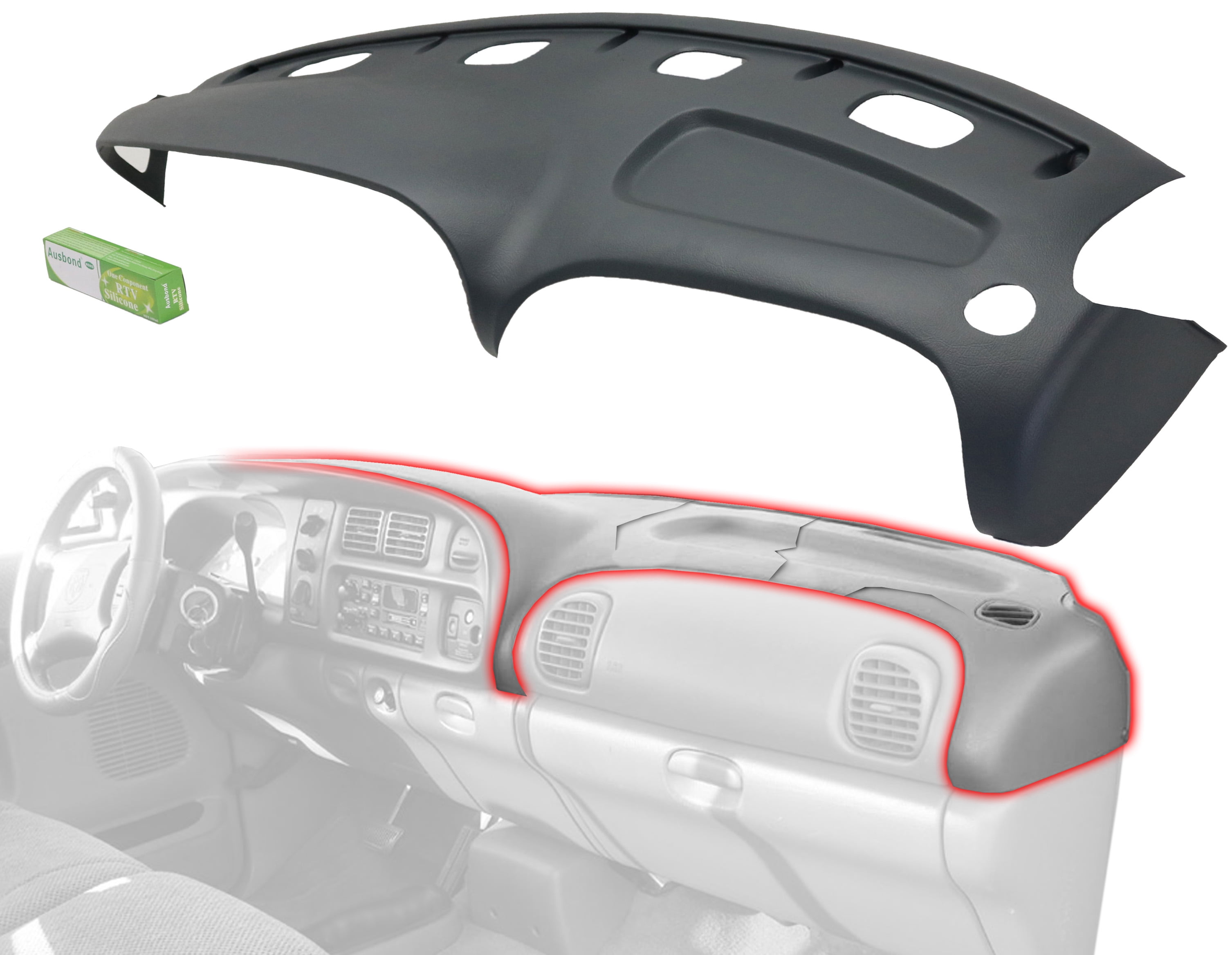 Replacement Presidio Gray Thermoplastic Polymer, Dashboard Cover, fits 1998-2002 Dodge Ram 3500 2500