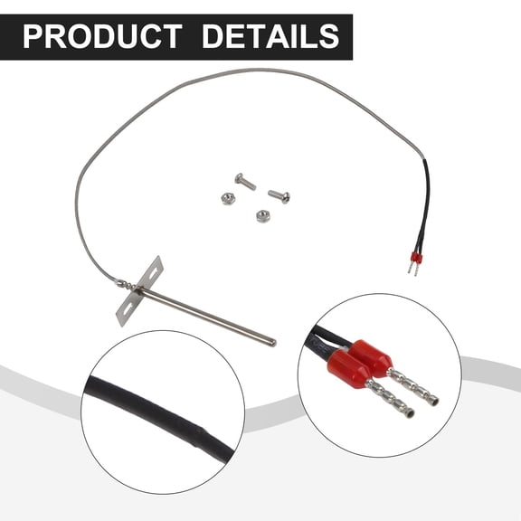 Replacement Probe Sensor for PitBoss Pellet Grill, Made of SUS304 Metal, Incorporates PT1000 Chip for Accurate Temperature Readings and Safe Grill Operation