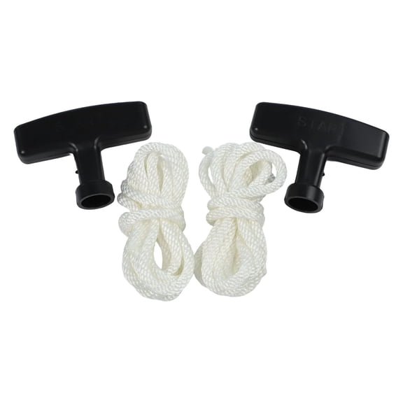 Replacement Pull Start Cord 4.5mm Starter Rope 130cm With Handle For Lawn Mower Engine Blower 2 Pack