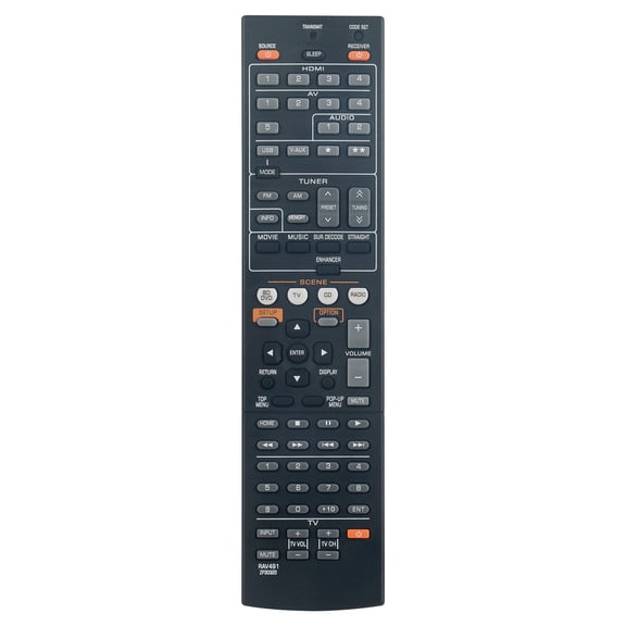 Replacement RAV491 ZF30320 Replace Remote for Yamaha Receiver RX-V375H RX-V375J RX-V375L YHT-399U RAV464 ZA113500 ZA113600 ZF303200 ZF303500
