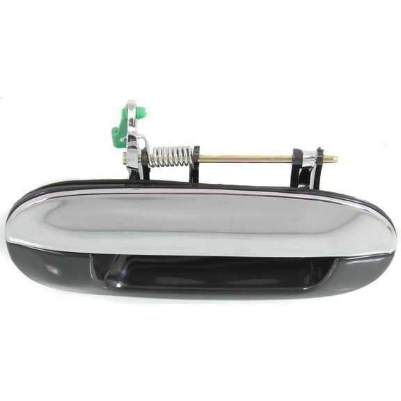 Replacement REPB462141 Exterior Door Handle Compatible with 2002-2009 Chevrolet Trailblazer GMC Envoy Front, Right Passenger Chrome Lever with Smooth Black Bezel