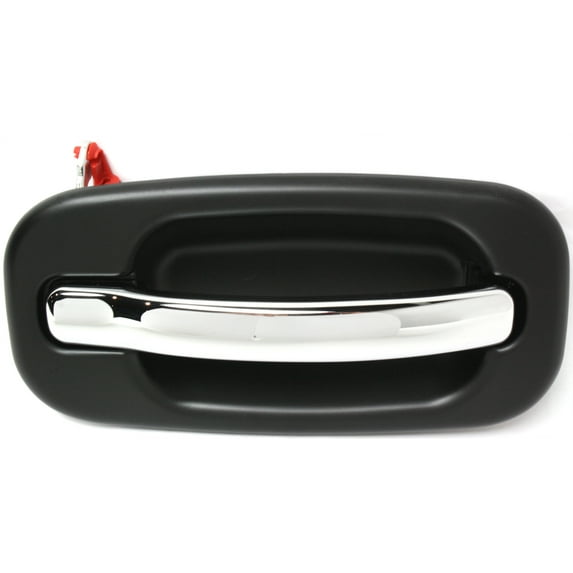 Replacement REPC462357 Exterior Door Handle Compatible with 2002-2006 Cadillac Escalade Chevrolet Avalanche 1500 Front, Right Passenger Chrome Lever with Smooth Black Bezel