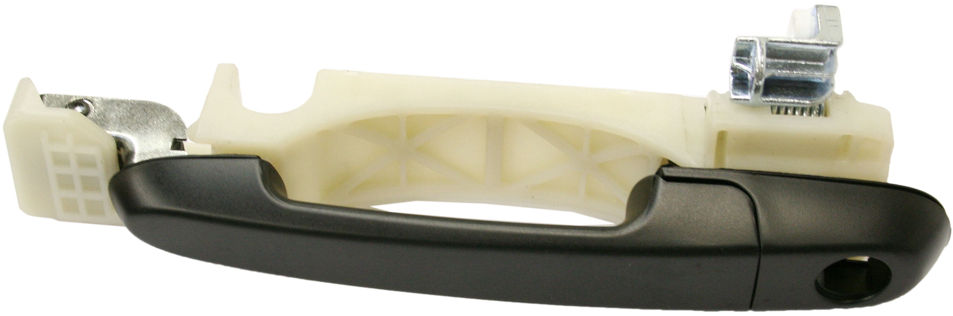Replacement REPH462102 Exterior Door Handle Compatible with 2006-2011 Hyundai Accent Front, Left Driver Textured Black