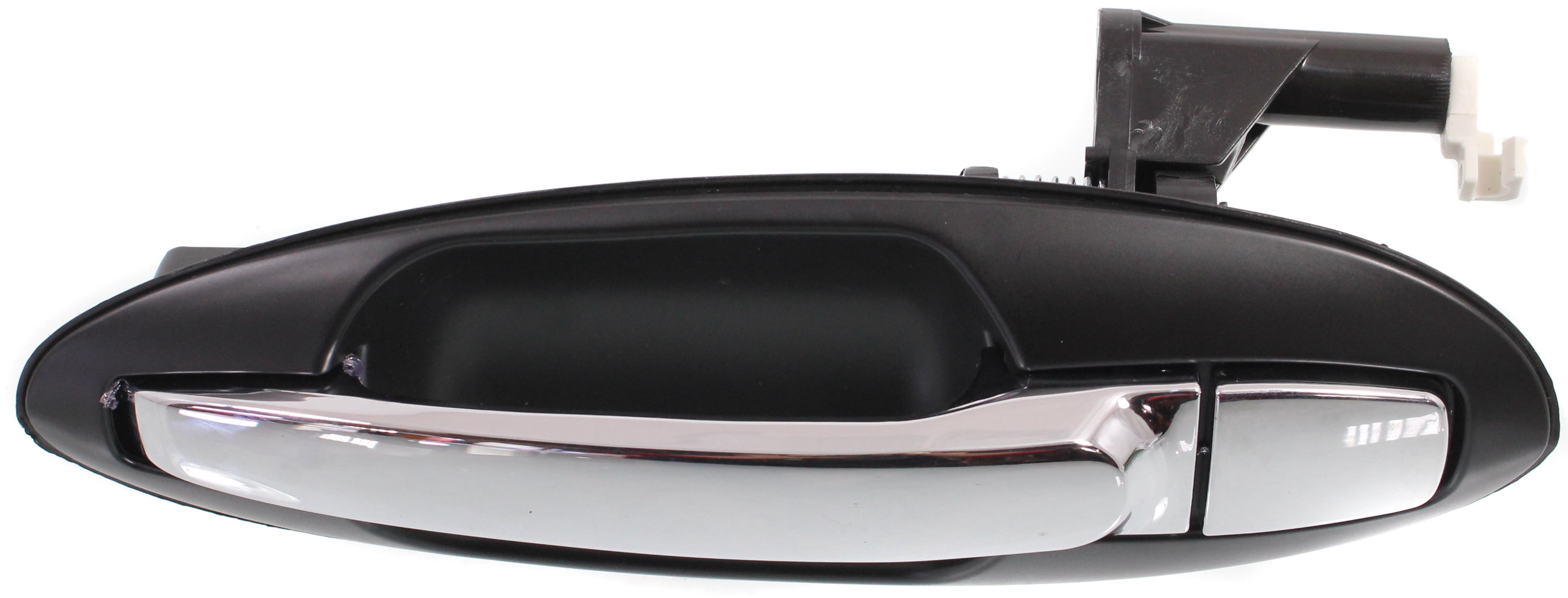 Replacement REPK491322 Exterior Door Handle Compatible with 2002-2005 Hyundai Sonata 2001-2006 Kia Optima Rear, Left Driver Black bezel with chrome lever