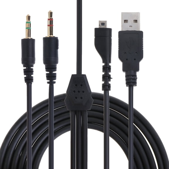 Replacement RGB USB 3.5mm Mic Cable Splitter Cord for Arctis 3 5 7 Wired Wireless Gaming Headset