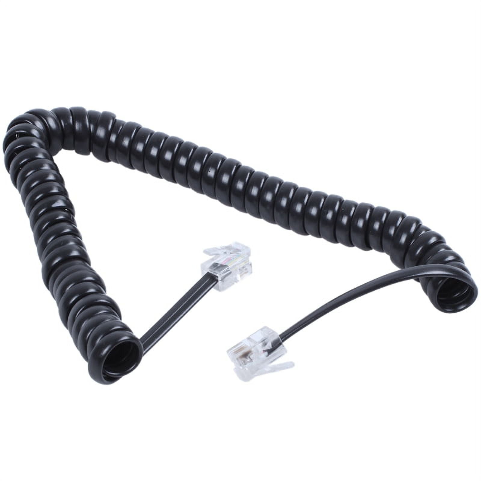 Replacement RJ9 4P4C Plug Coiled Stretchy Telephone Handsets Cable Line