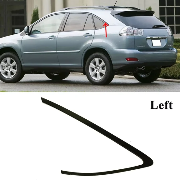 Replacement Rear Quarter Window Glass Trim Fits Left Driver Side Lexus 2004, 2005, 2006, 2007, 2009, RX330, RX350, RX400