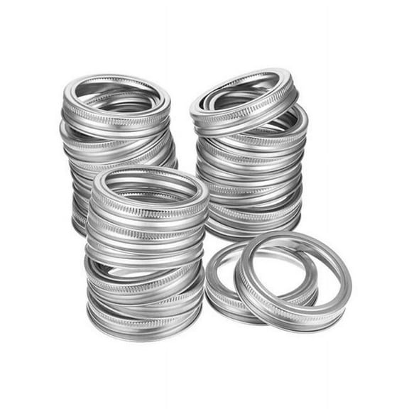Replacement Regular Mouth Canning Metal Rings Split-Type Jar Bands for Ball Kerr Mason Jars, White - 24 Piece - Unisex