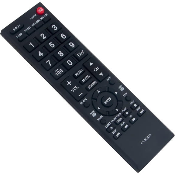 Replacement Remote Control CT-90325 for Toshiba LCD LED TV Compatible with 32C10 32C100U 32DT1 32E200U