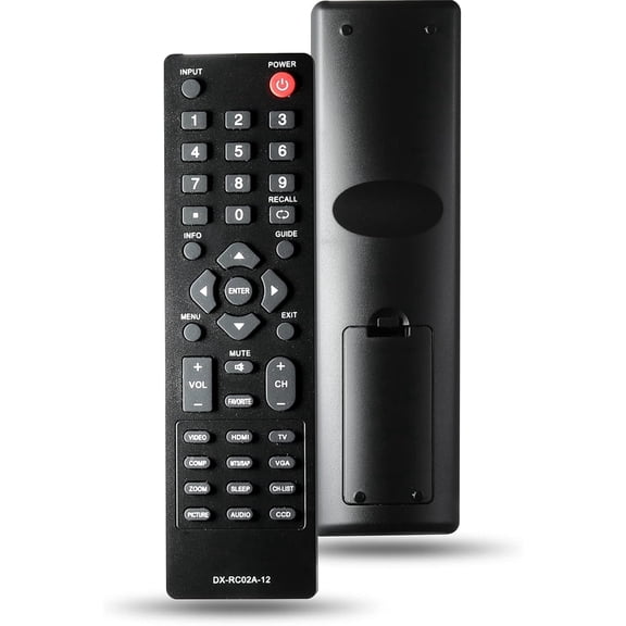 Remotix Replacement Remote Control DX-RC02A-12 for Dynex TV Compatible with LCD LED HDTV Models DX-55L150A11 DX-46L150A11 DX-32E250A12