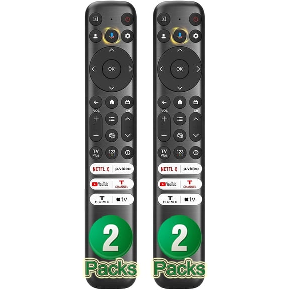 Replacement Remote Control Only for Google TV QM6K/QM7K/QM8K/Q5/Q6/Q65/Q7/QM7/QM8/S3/S4/S5/NXTVISION Series 4K UHD HDR LED QLED QD-Mini LED Full-HD Smart TVs RC813 2 Packs