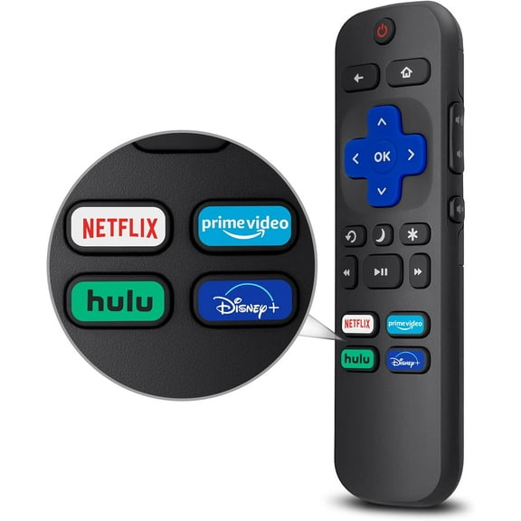 Replacement Remote Control Only for All Roku TV, Compatible for TCL Roku/Hisense Roku/Onn Roku Series Smart TVs (Not for Roku Stick and Box)