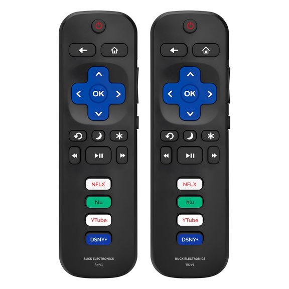 Replacement Remote Control for Roku Player (RK-H2) - Compatible with Roku Express, Premiere, Box, Player & Roku 1/2/3/4, Easy Setup, Shortcut Keys, 1 Pack (Not for Roku Stick/TVs)