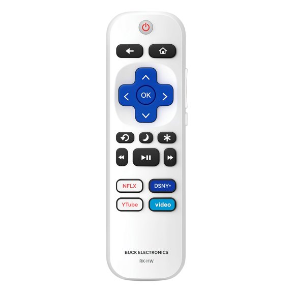 Replacement Remote Control for Roku Player (RK-H2) - Compatible with Roku Express, Premiere, Box, Player & Roku 1/2/3/4, Easy Setup, Shortcut Keys, 1 Pack (Not for Roku Stick/TVs)
