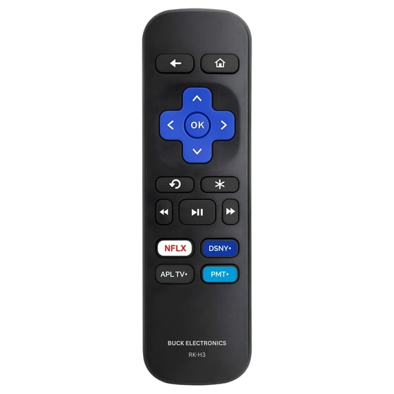 Replacement Remote Control for Roku Player (RK-H2) - Compatible with Roku Express, Premiere, Box, Player & Roku 1/2/3/4, Easy Setup, Shortcut Keys, 1 Pack (Not for Roku Stick/TVs)