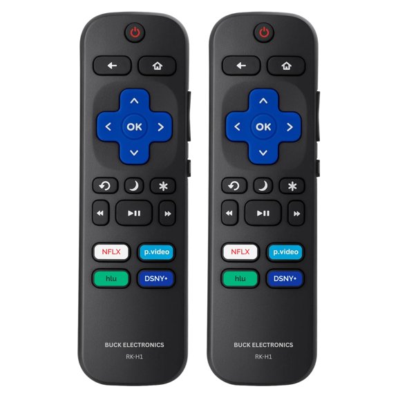 Replacement Remote Control for Roku Player (RK-H2) - Compatible with Roku Express, Premiere, Box, Player & Roku 1/2/3/4, Easy Setup, Shortcut Keys, 1 Pack (Not for Roku Stick/TVs)