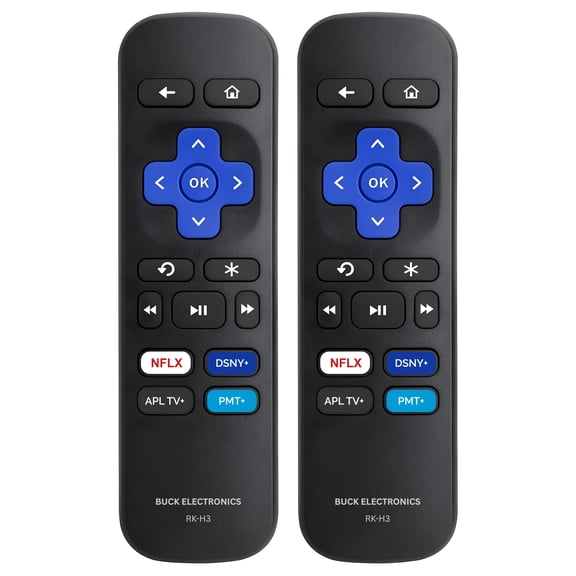 Replacement Remote Control for Roku Player (RK-H2) - Compatible with Roku Express, Premiere, Box, Player & Roku 1/2/3/4, Easy Setup, Shortcut Keys, 1 Pack (Not for Roku Stick/TVs)