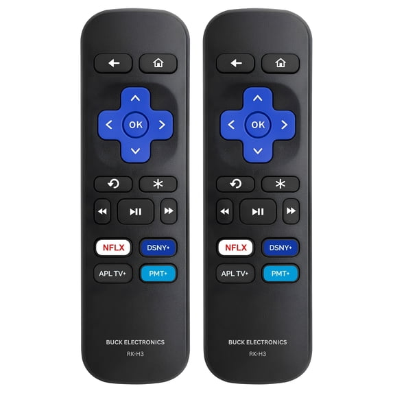 Replacement Remote Control for Roku Player (RK-H2) - Compatible with Roku Express, Premiere, Box, Player & Roku 1/2/3/4, Easy Setup, Shortcut Keys, 1 Pack (Not for Roku Stick/TVs)