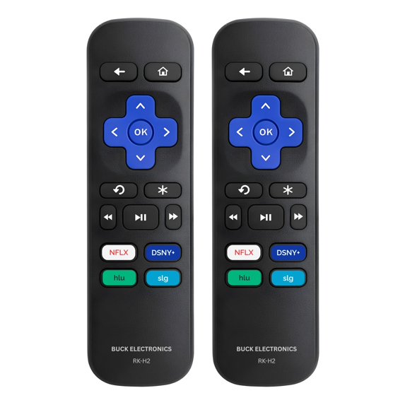 Replacement Remote Control for Roku Player (RK-H2) - Compatible with Roku Express, Premiere, Box, Player & Roku 1/2/3/4, Easy Setup, Shortcut Keys, 1 Pack (Not for Roku Stick/TVs)