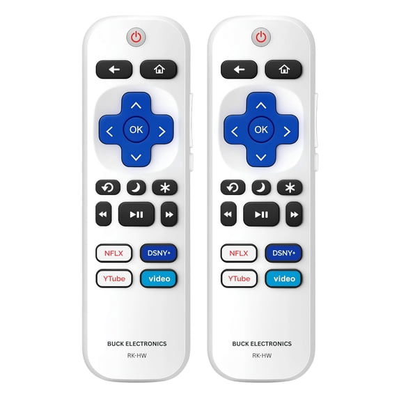Replacement Remote Control for Roku Player (RK-H2) - Compatible with Roku Express, Premiere, Box, Player & Roku 1/2/3/4, Easy Setup, Shortcut Keys, 1 Pack (Not for Roku Stick/TVs)