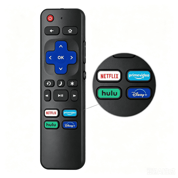 Replacement Remote Control for Roku TV, Compatible for TCL Roku/Hisense Roku/Onn Roku/Sharp Roku/Element Roku/Westinghouse Roku/Philips Roku/Sanyo Roku Smart TVs (Not for Roku Stick,Box and Players)