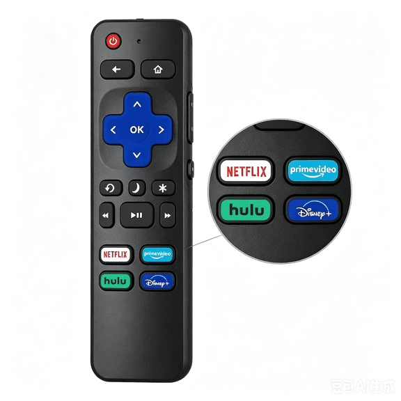 Replacement Remote Control for Roku TV, Compatible for TCL Roku/Hisense Roku/Onn Roku/Sharp Roku/Element Roku/Westinghouse Roku/Philips Roku/Sanyo Roku Smart TVs (Not for Roku Stick,Box and Players)